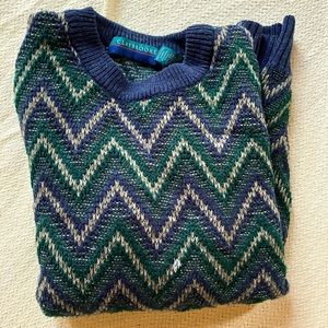 Claybrooke green and navy chevron knit sweater (M-L)